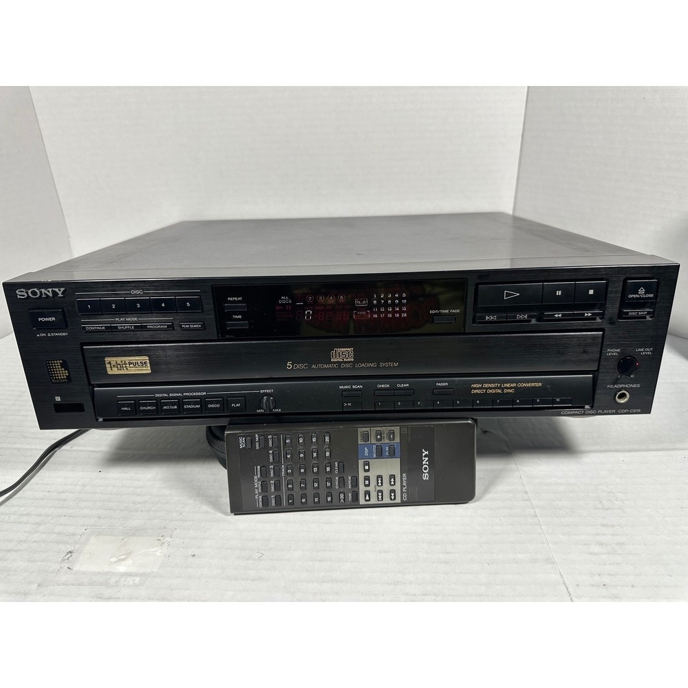 Sony CDP-C615 5-Disc Carousel Player Changer with Remote DSP Japan PARTS ONLY